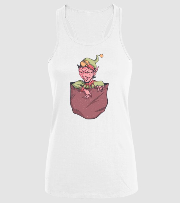 Elf de buzunar model alb pe tricou