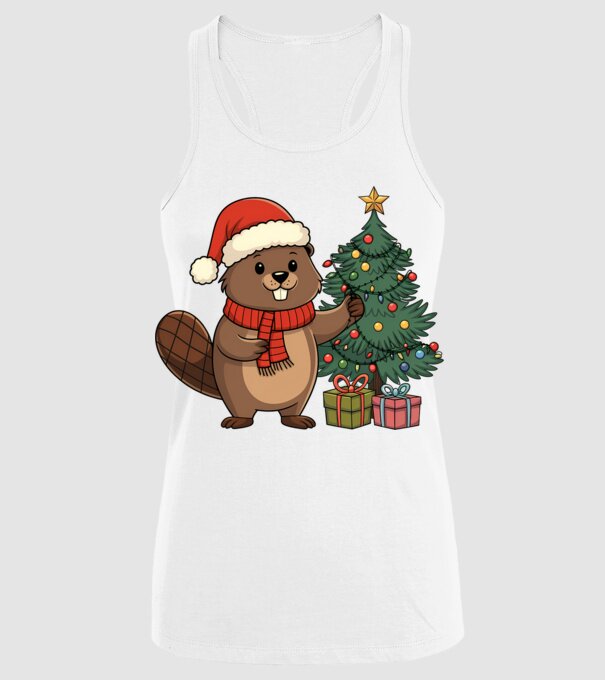Bober Kurwa Christmas 2 model alb pe tricou