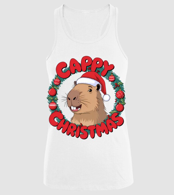 Cappy Christmas 1 model alb pe tricou