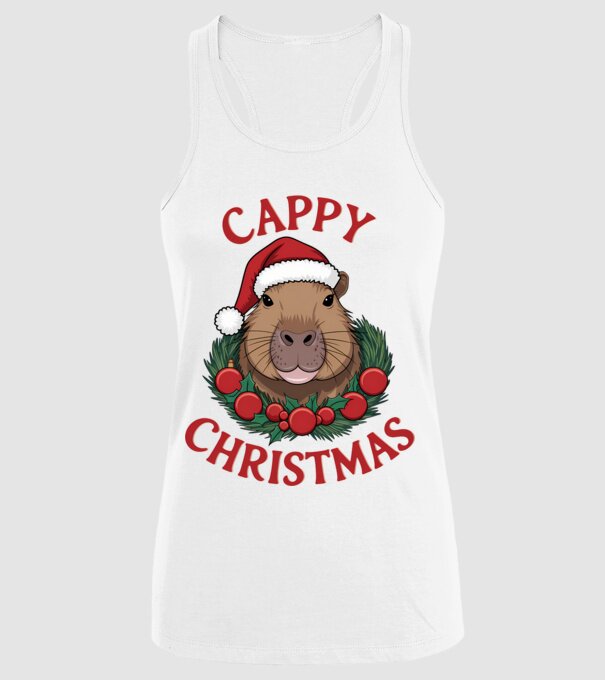 Cappy Christmas 2 model alb pe tricou