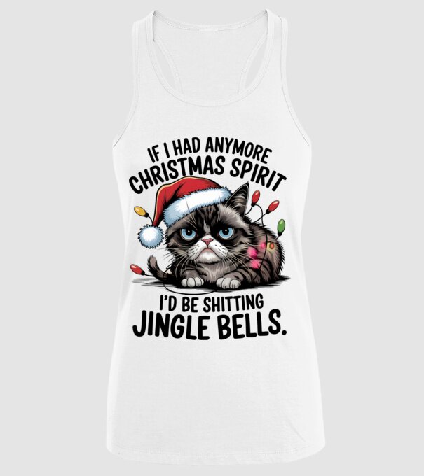 Christmas Spirit Grumpy Cat Alb model alb pe tricou