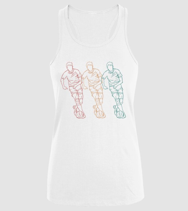 Fotbalist Retro model alb pe tricou