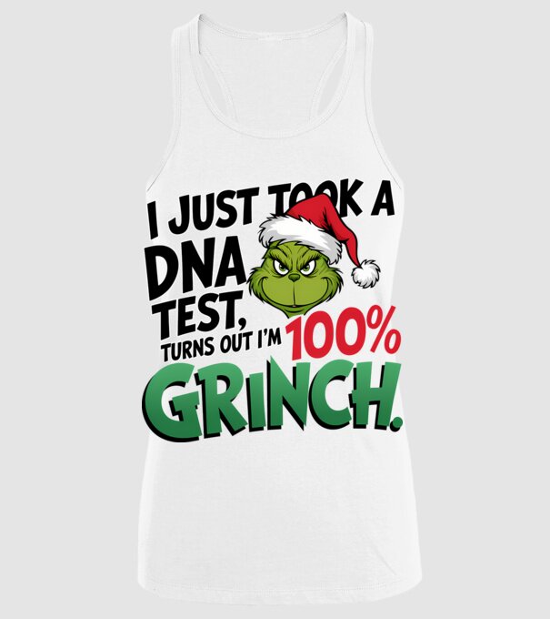 Grinch DNA test model alb pe tricou
