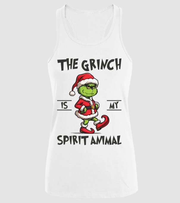 Grinch is my spirit animal model alb pe tricou