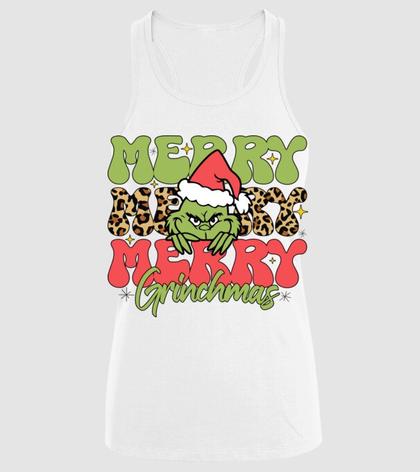 Merry Grinchmas model alb pe tricou