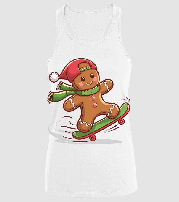 Patinator de turtă dulce model alb pe tricou