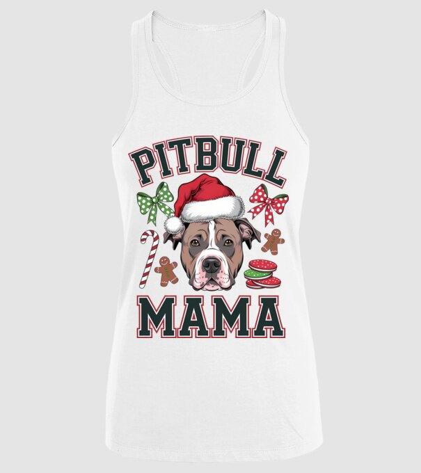 Pitbull Mama model alb pe tricou