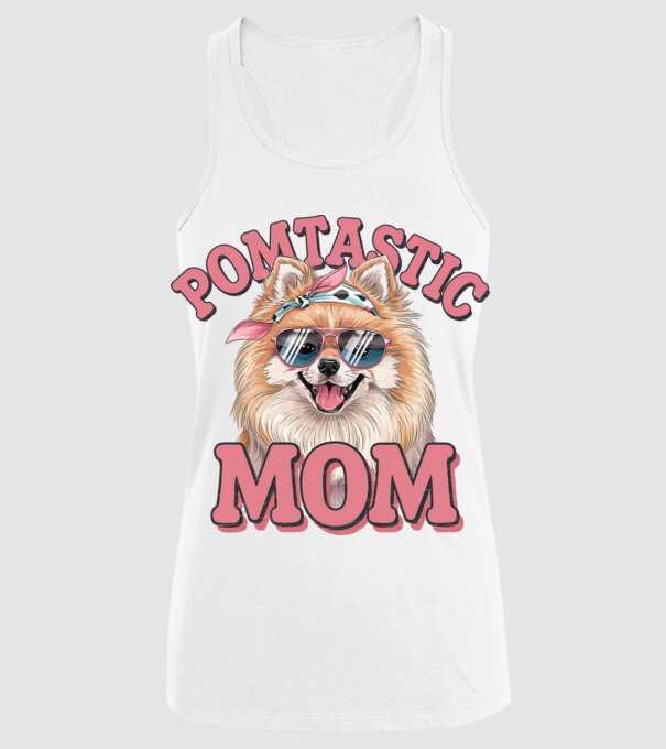 Pomtastic Mom model alb pe tricou