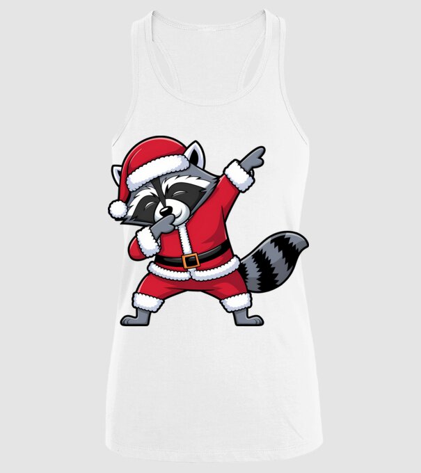 Raton Dab Xmas model alb pe tricou