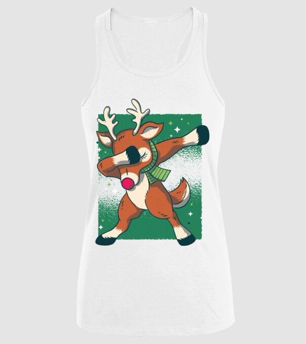 Rudolph DAB model alb pe tricou