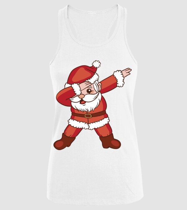 Santa Dab model alb pe tricou