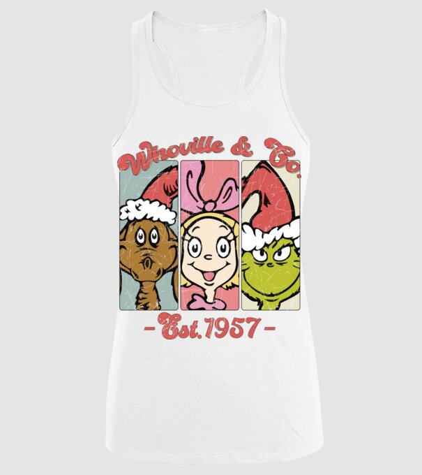 Whoville & Co. - Grinch model alb pe tricou