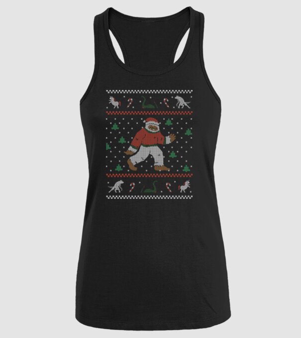 Ugly Sweater Yeti model negru pe tricou