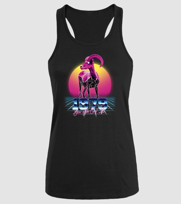 1979 Year of the Goat model negru pe tricou