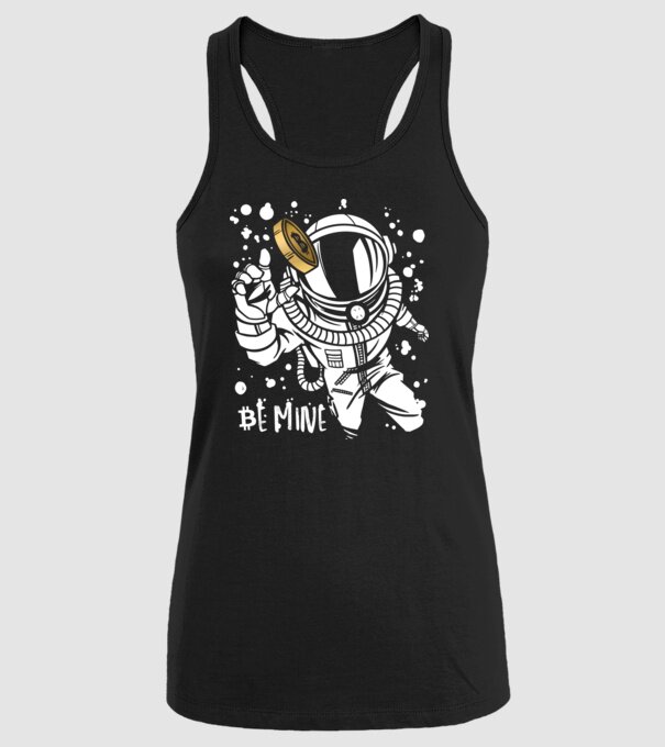 Bitcoin Astrounaut model negru pe tricou