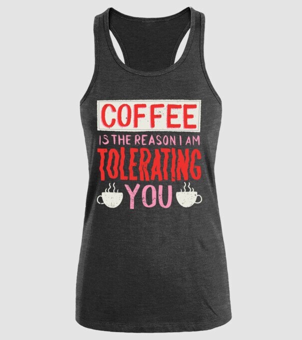 Cafeaua este motivul pentru care încă te mai suport model negru pe tricou