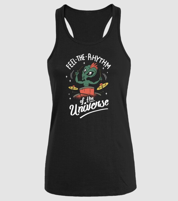 Alien baterist model negru pe tricou