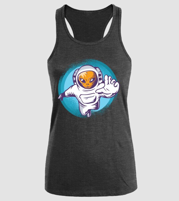 Alien Astronaut model negru pe tricou