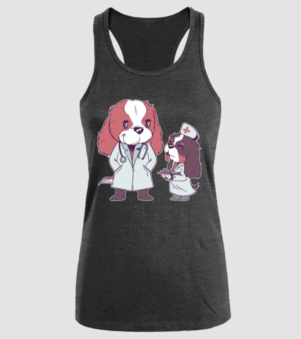 Veterinar câini model negru pe tricou