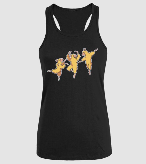 Alpaca Dansatoare model negru pe tricou