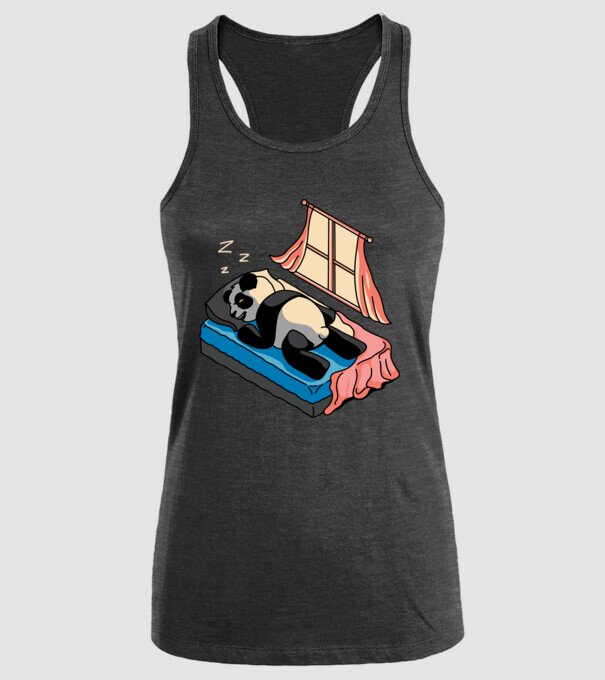 Panda dormind model negru pe tricou