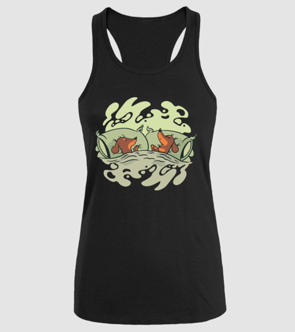 Teckeli dormind model negru pe tricou