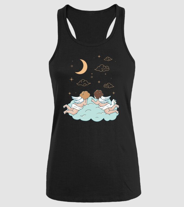 Îngeri model negru pe tricou