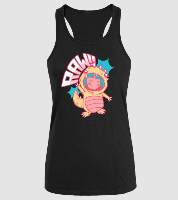 Anime dinozaur model negru pe tricou