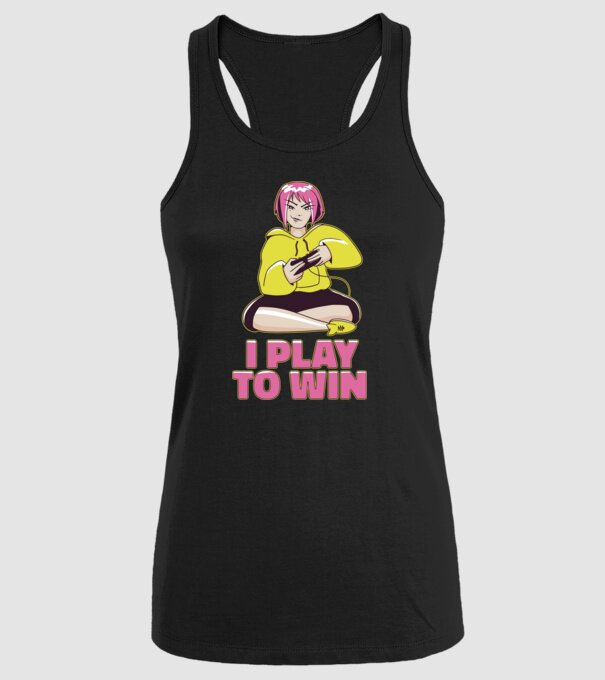 Anime fată Gamer model negru pe tricou