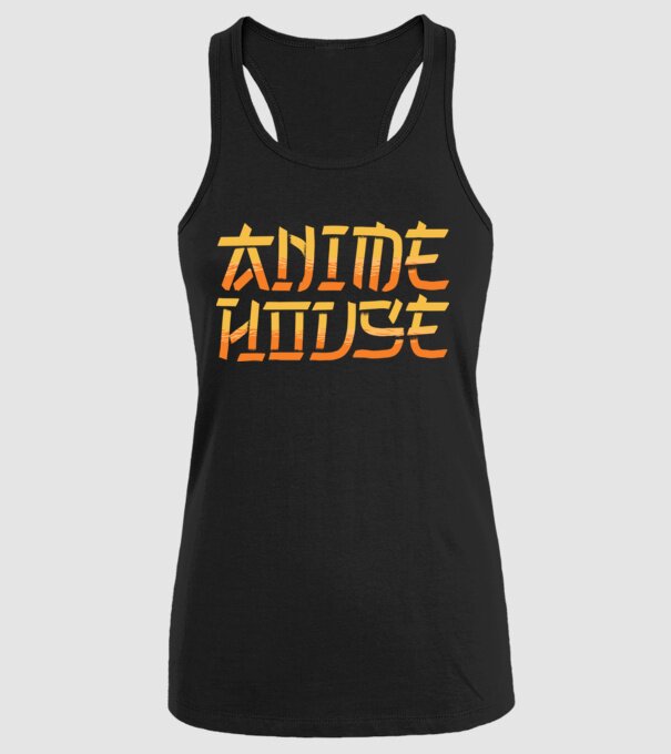 Anime House model negru pe tricou