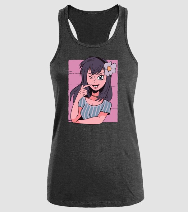 Fată Anime model negru pe tricou