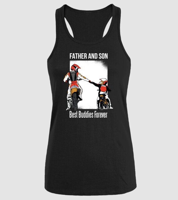 Tată și Fiu cei mai buni Prieteni - Motociclist model negru pe tricou
