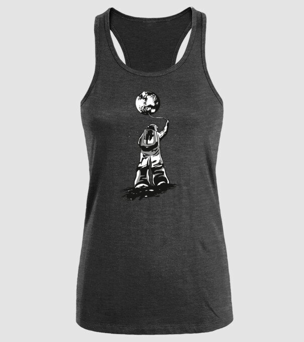 Astronaut Lună model negru pe tricou