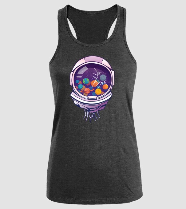 Cască de astronaut model negru pe tricou
