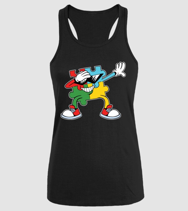 Autist DAB Puzzle model negru pe tricou