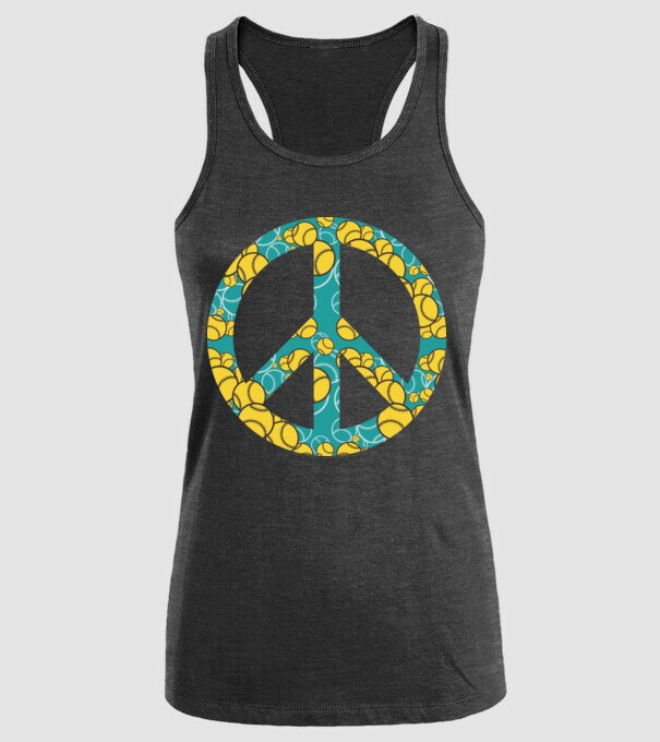 Simbol Baseball Peace model negru pe tricou