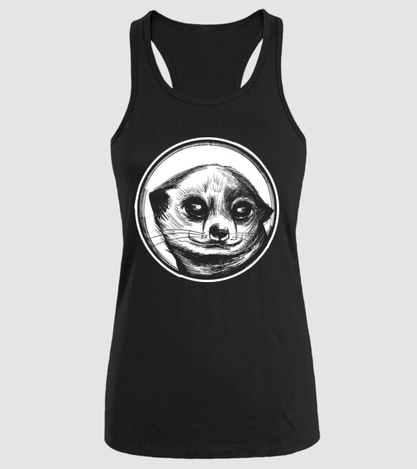 Pui de suricata model negru pe tricou
