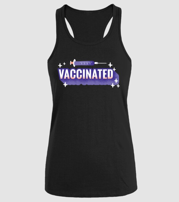 Vaccinat model negru pe tricou