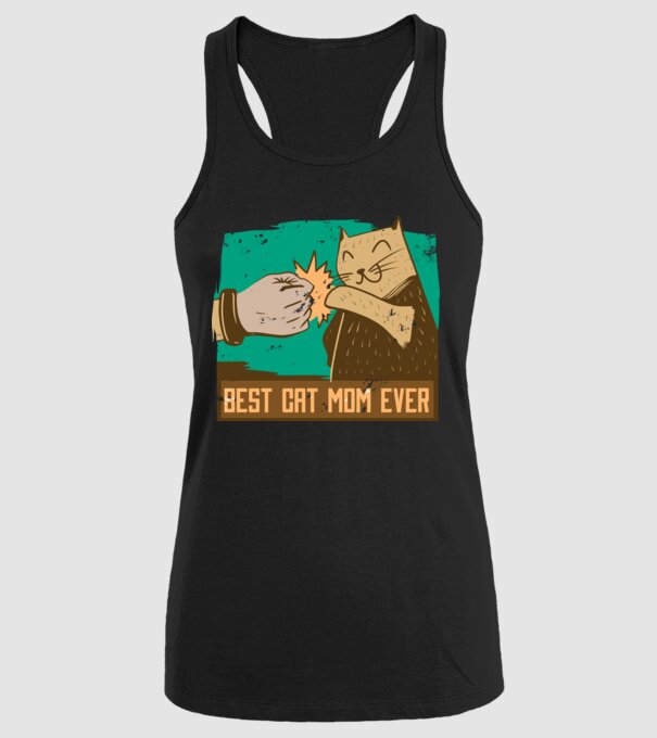 Best Cat Mom Ever - Cea mai bună mamă cu pisici model negru pe tricou