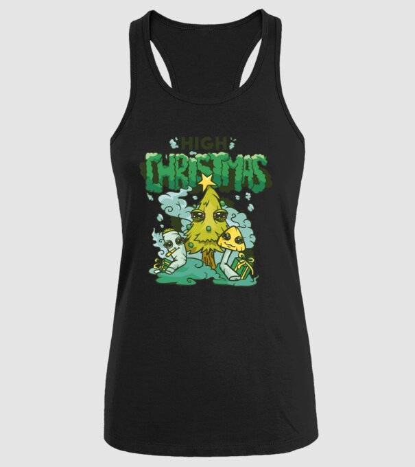Crăciun drogat model negru pe tricou