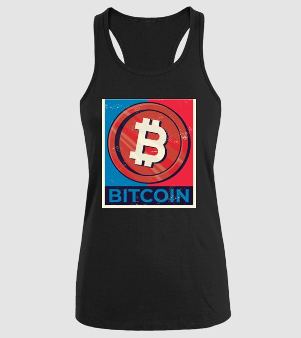 Bitcoin Criptomonedă model negru pe tricou