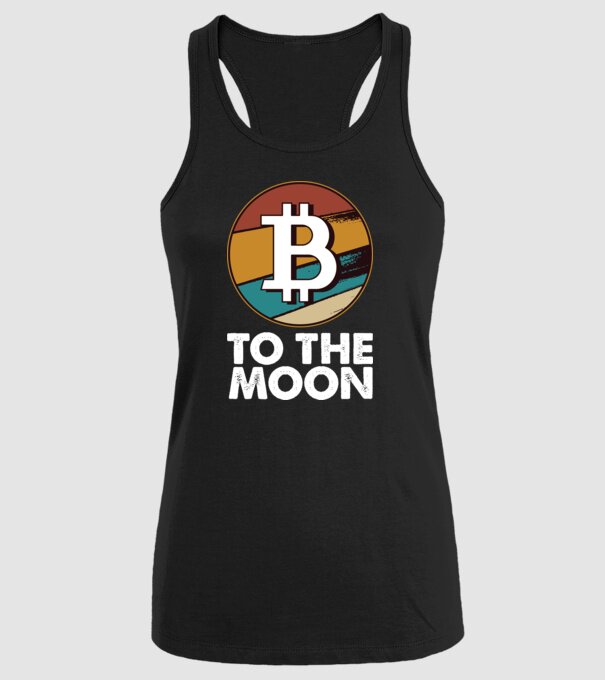 Bitcoin to the moon model negru pe tricou