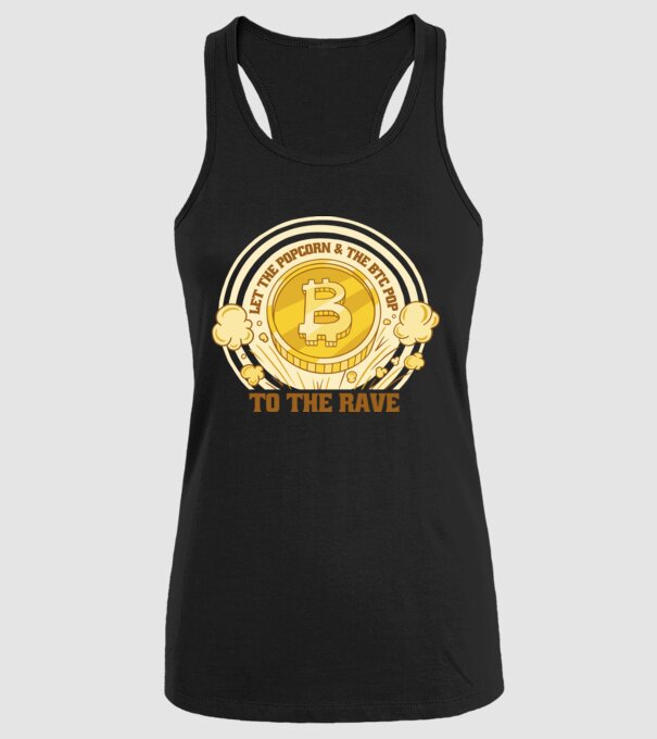 Bitcoin to the Rave model negru pe tricou