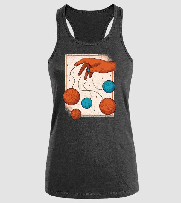Planete model negru pe tricou