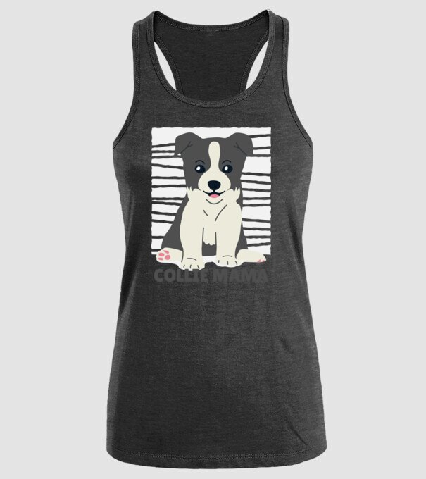 Border Collie Mamă model negru pe tricou