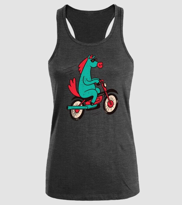 Cal cu bicicletă model negru pe tricou
