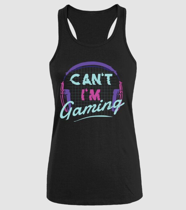 'Can''t I''m Gaming - Gamer' model negru pe tricou