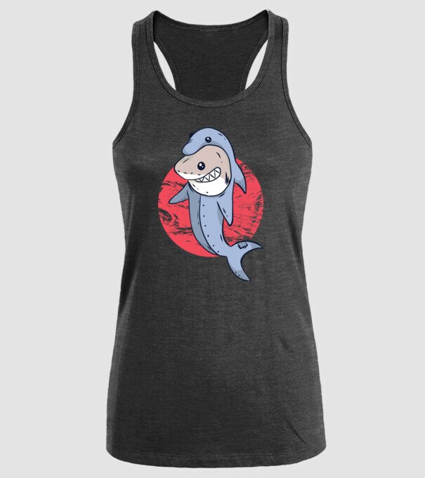 Rechin în costum de delfin model negru pe tricou