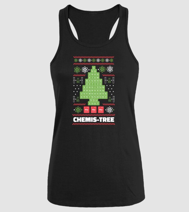 Chemis-tree pom de Crăciun model negru pe tricou