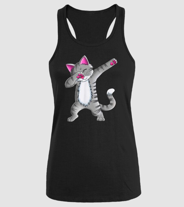Pisică DAB model negru pe tricou